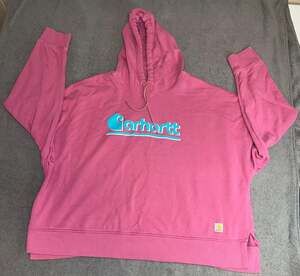 Carhartt Women's Woodrose Pink Tencel Fiber Series Loose Fit Graphic Hoodie Plus